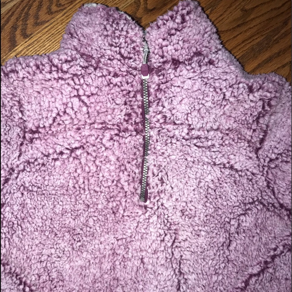 GreenTea Sherpa 1/4 Zip Pull Over Burgundy Small - Picture 3 of 12